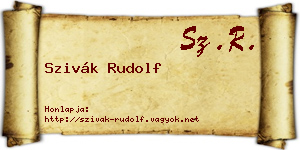 Szivák Rudolf névjegykártya